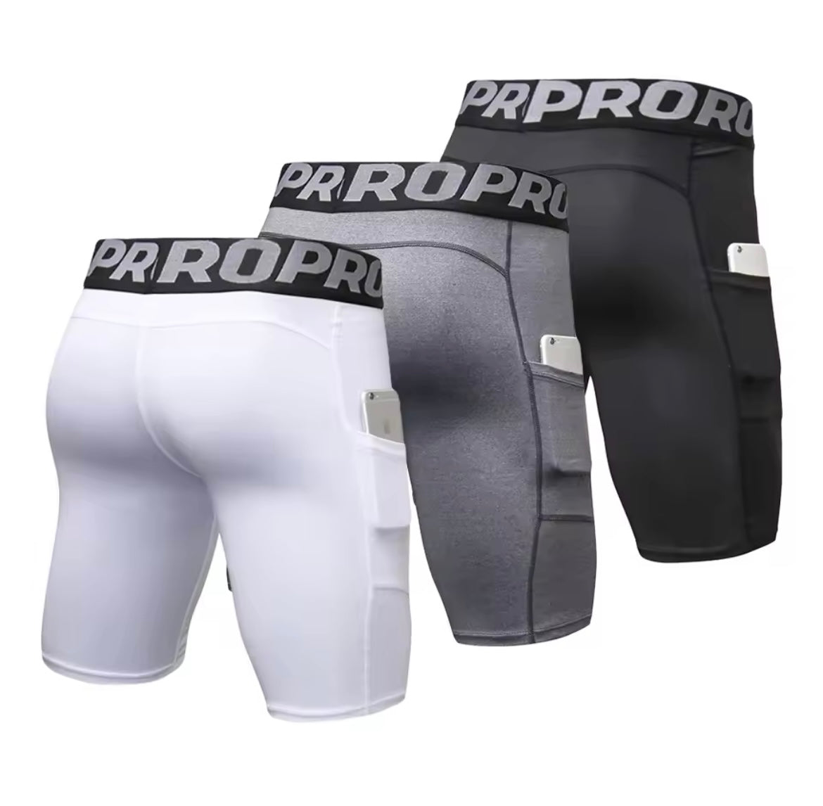 „Urbanvibe“  Fitness Kompressionsshorts mit Taschen