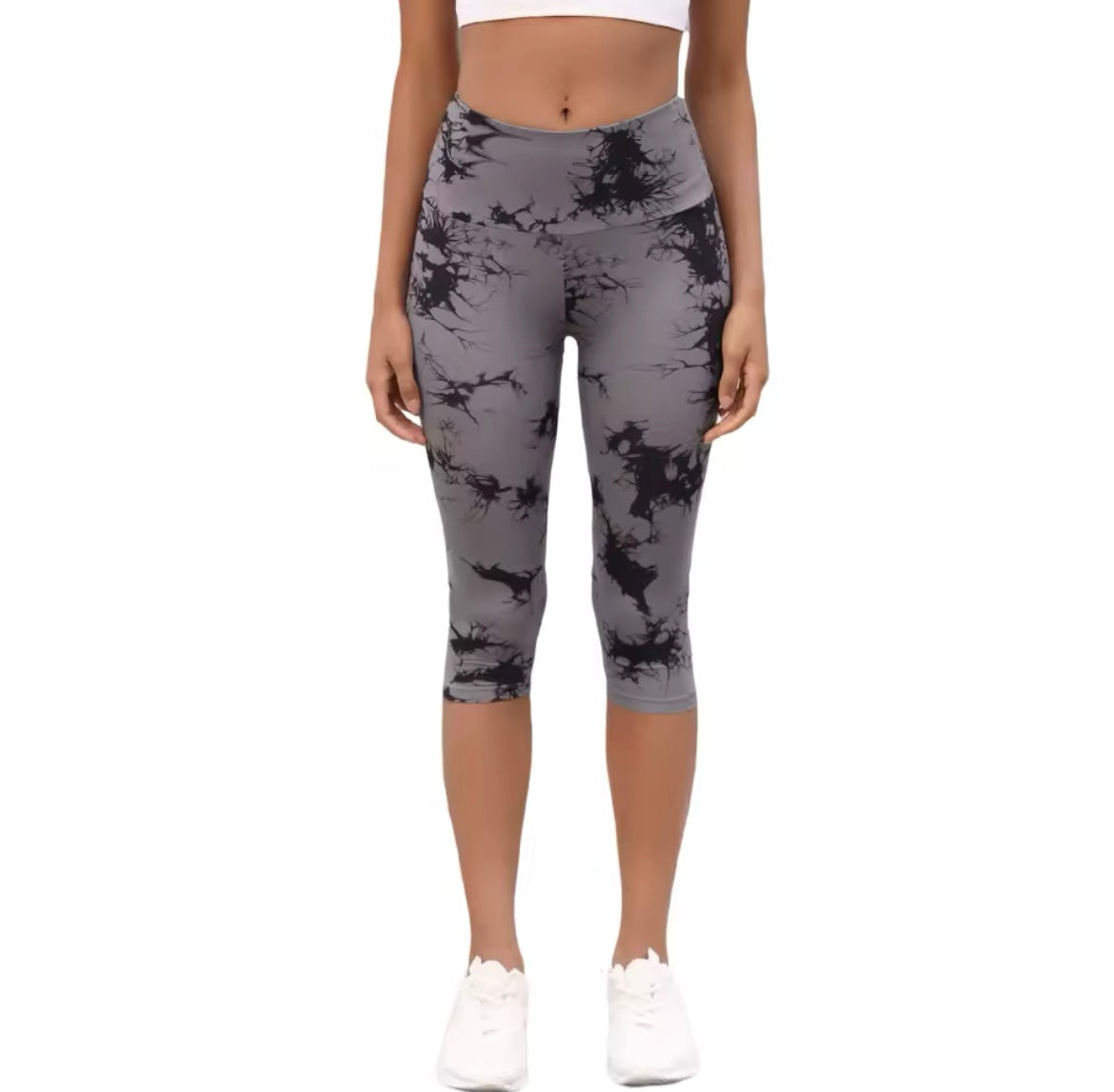 „Glowup“ Capri-Batik-Leggings, hohe Taille & Push-up