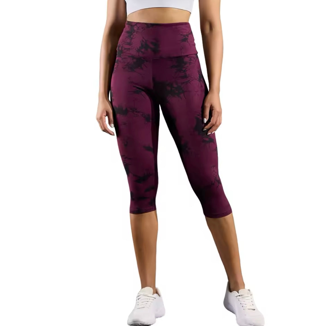 „Glowup“ Capri-Batik-Leggings, hohe Taille & Push-up