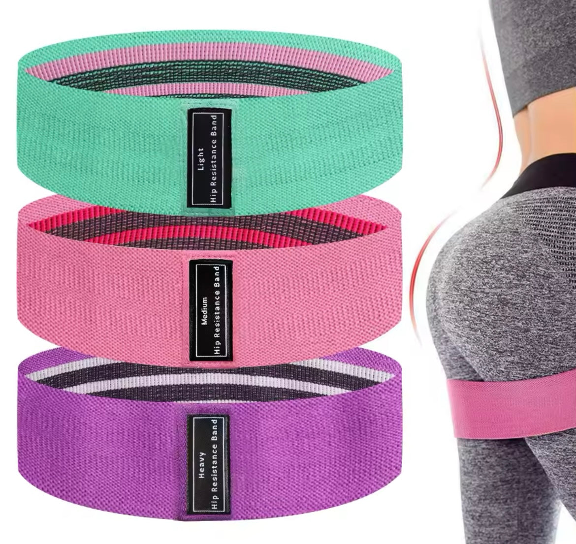 „Shape Pro“ – Fitness Widerstandsbänder für Beine & Po – 3 Stärken