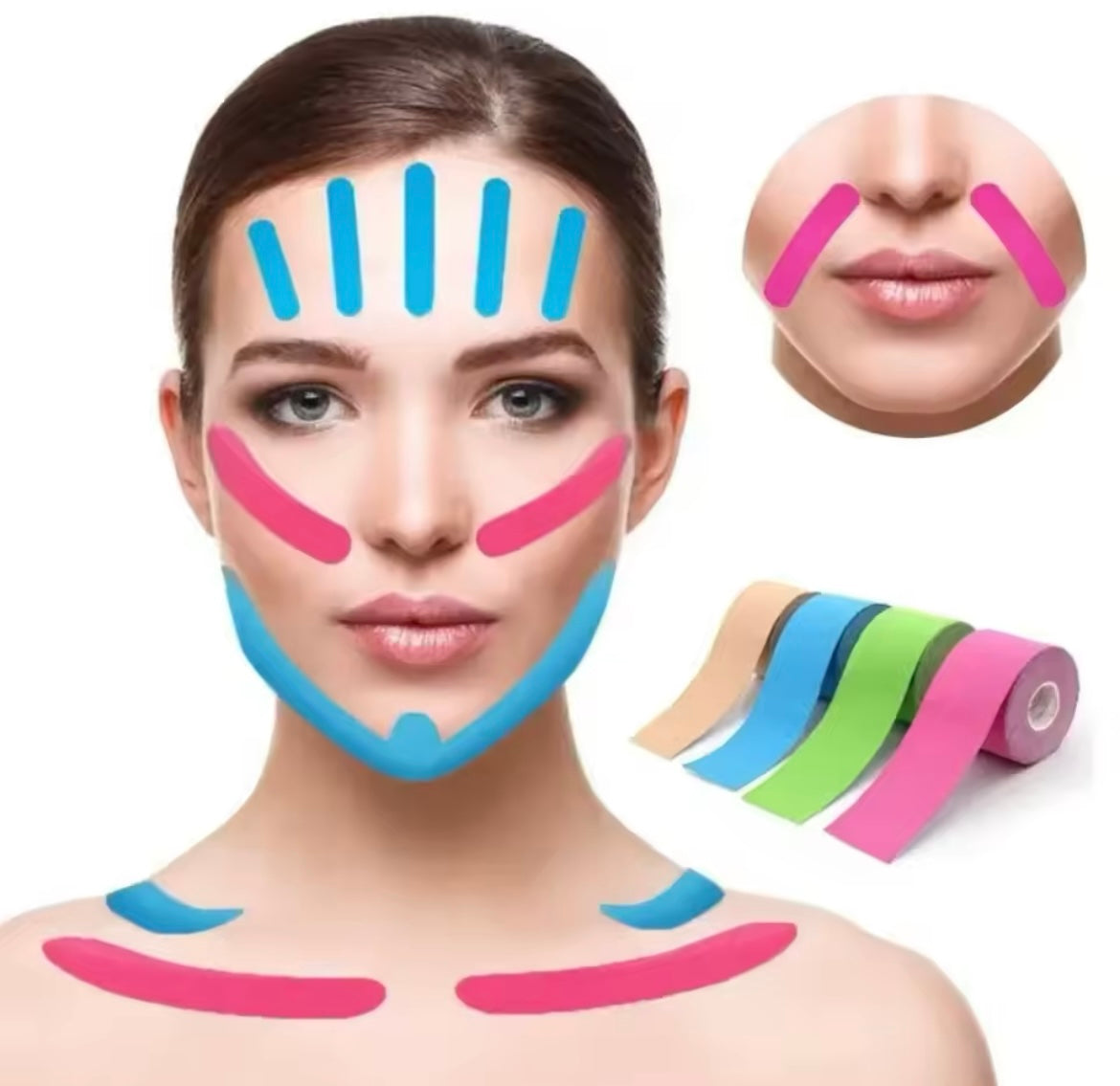 „GlowLift“ Kinesiologie Face Tape – Hautstraffung & Faltenlifting