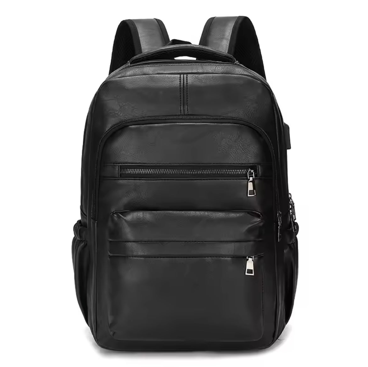 "EliteCharge“ PU-Leder Laptop-Rucksack - Hochwertiger USB-Lade-Rucksack