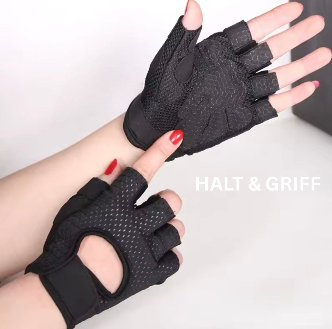 „GripFlex“ - Fingerlose Gymhandschuhe